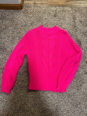 Women’s Hot Pink Cable Knit Sweater
